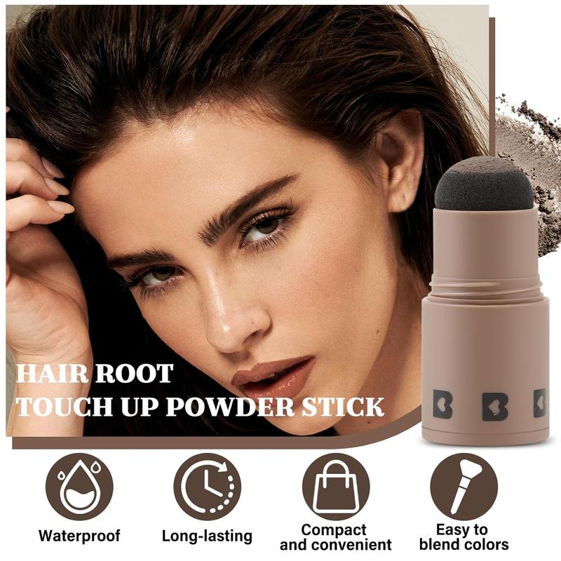 Boobeen Hairline Powder Stick, Root Touch Up and Hair Shadow Powder Stick, Waterproof Hairline Filler to Cover Gray Hair, Thinning Hair Bronzer Color