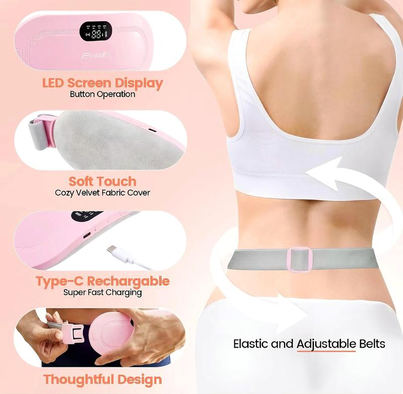 Wearable Electric Menstrual Heating Pad, Hot Massage Heating Pad, warming belt for Cramps with Vibration & Massage, Wonderful Gift for Ladies and Girls,Best Gifts for Chritmas\Girl Friend\New Year