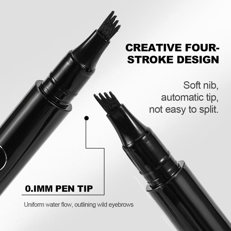 Waterproof 4-Pronged Eyebrow Pencil – Easy Hair-Like Strokes for Natural, Long-Lasting Brows, Smudge-Free Confidence All Day Cosmetic Makeup