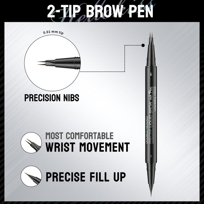 Hellokiss two-pronged eyebrow pencil waterproof and sweat-proof wild eyebrow double-headed 2in1 eyebrow pencil liquid