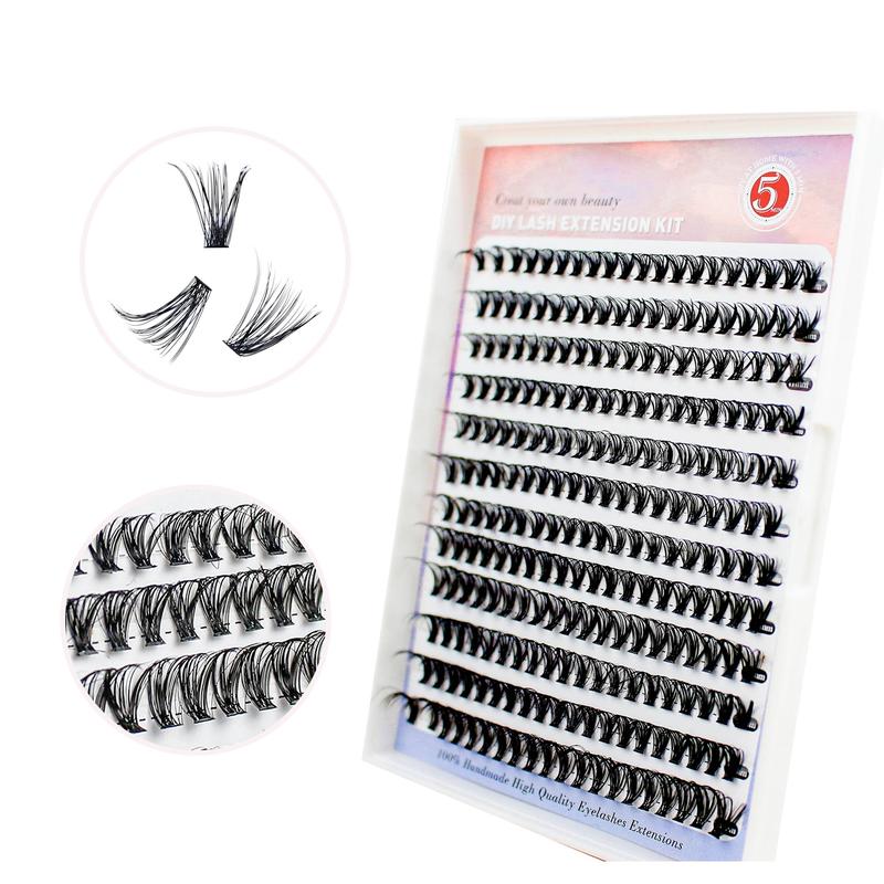 AN240pcs Lash Extension Kit Cluster Lashes DIY Eyelash Extension Kit D Curl Individual Lashes