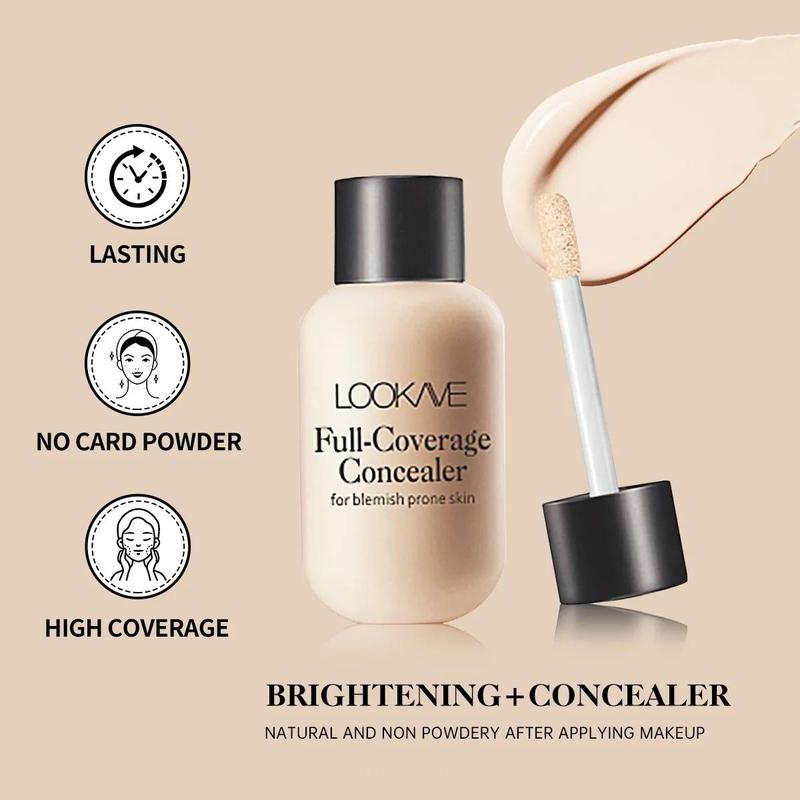 Long Lasting Lightweight Liquid Concealer, 1 Count Full Coverage Flawless Makeup Concealer, Makeup Accessories