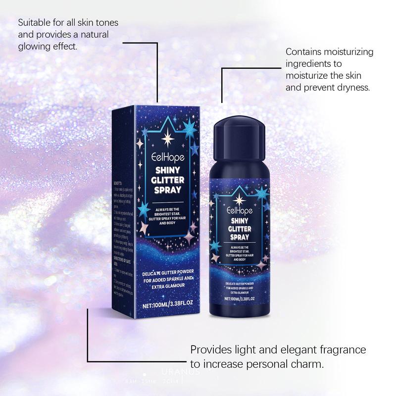 Shimmering Body Glitter Spray, 1 2 Counts Sparkling Makeup Mist, Body Makeup for Women & Girls, Cosmetic Product for Party