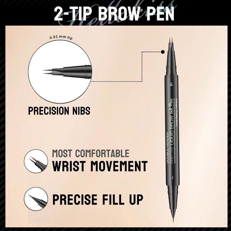 [Only $9.99!!!] Curved Eyebrow Pen - Eyebrow Pencil 2-in-1 Dual-Ended Eyebrow Pen with Curved Tip and Precise Brush-Tip, Microblading Eyebrow Pen for Natural Hair-Like Brows, Long Lasting