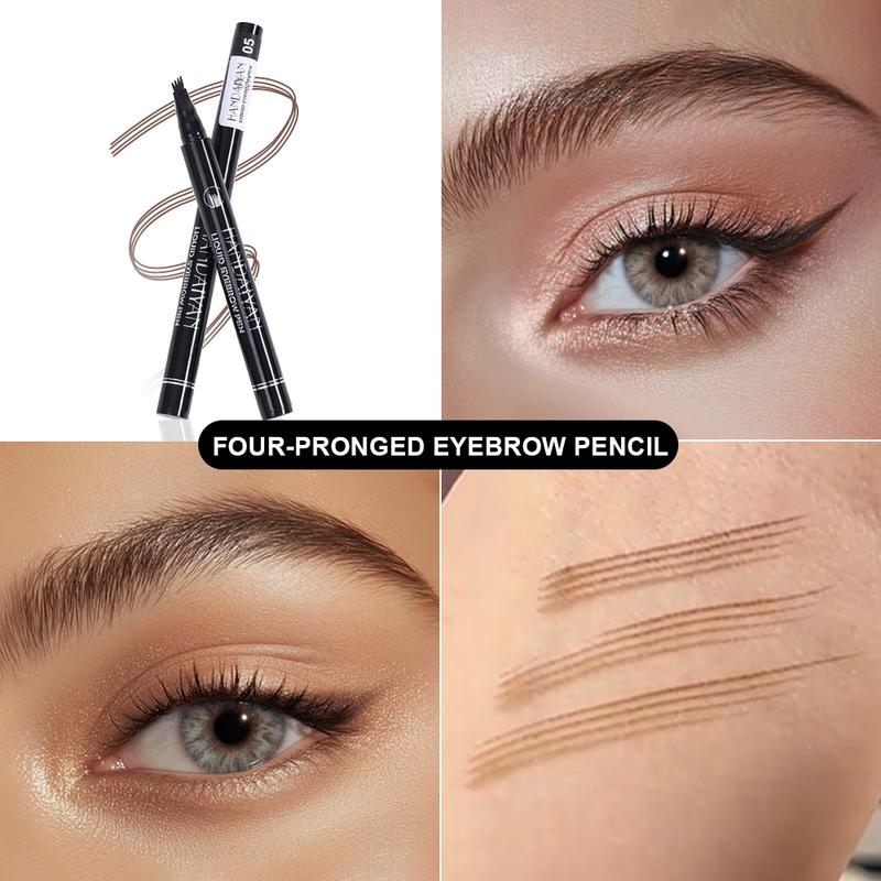 Waterproof 4-Pronged Eyebrow Pencil – Easy Hair-Like Strokes for Natural, Long-Lasting Brows, Smudge-Free Confidence All Day Cosmetic Makeup