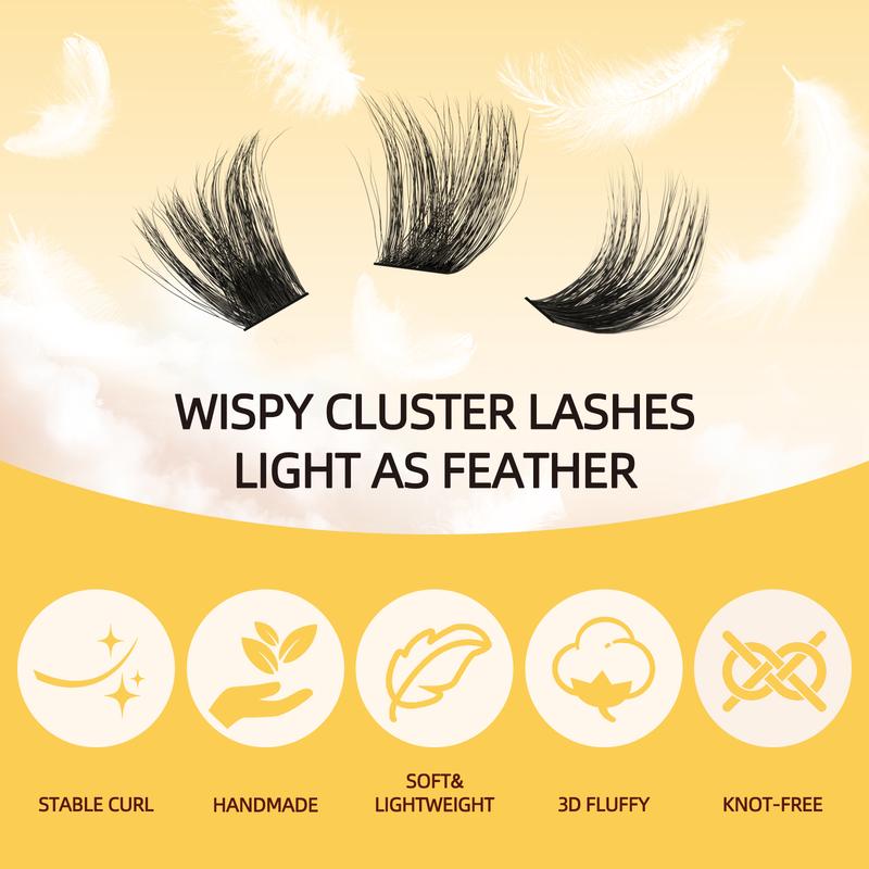 QUEWEL 112 PCS Eyelashes Extensions, match Waterproof Lash Bond and Seal with Glue Remover, Super Soft to Help You Achieve Comfortable Wear Makeup.