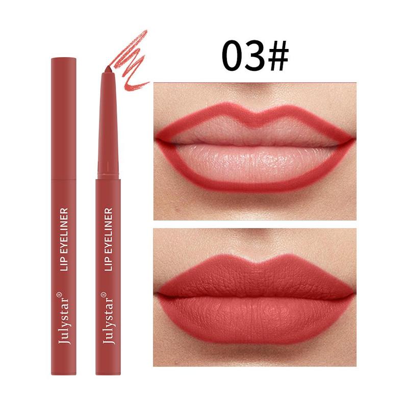 Long Lasting Waterproof Lip Makeup Set, 3 Counts Matte Lip Liner Set, Rotatable Lip Liner, Suitable for Makeup Items on The Go