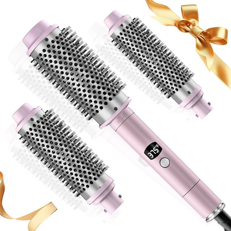 3 in 1 Thermal Round Brush, 1 Count Thermal Brush with Detachable Heads for Curls, Easy To Use, Personal Care Appliances, Christmas Gift, Stocking Fillers, Winter & New Year Gift