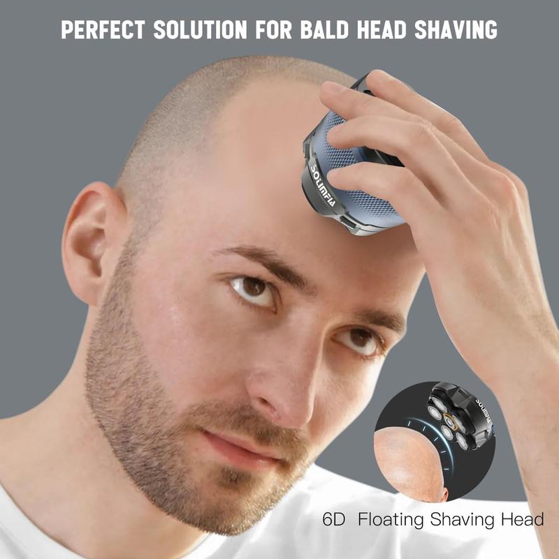 SOLIMPIA Waterproof Bald Head Shaver – Electric, Close Shaving,Magnetic Electric Razor Hair Trimmer for Men, Waterproof Wet Dry Head Shavers with Type-C Charge Cordless Removable Comfort