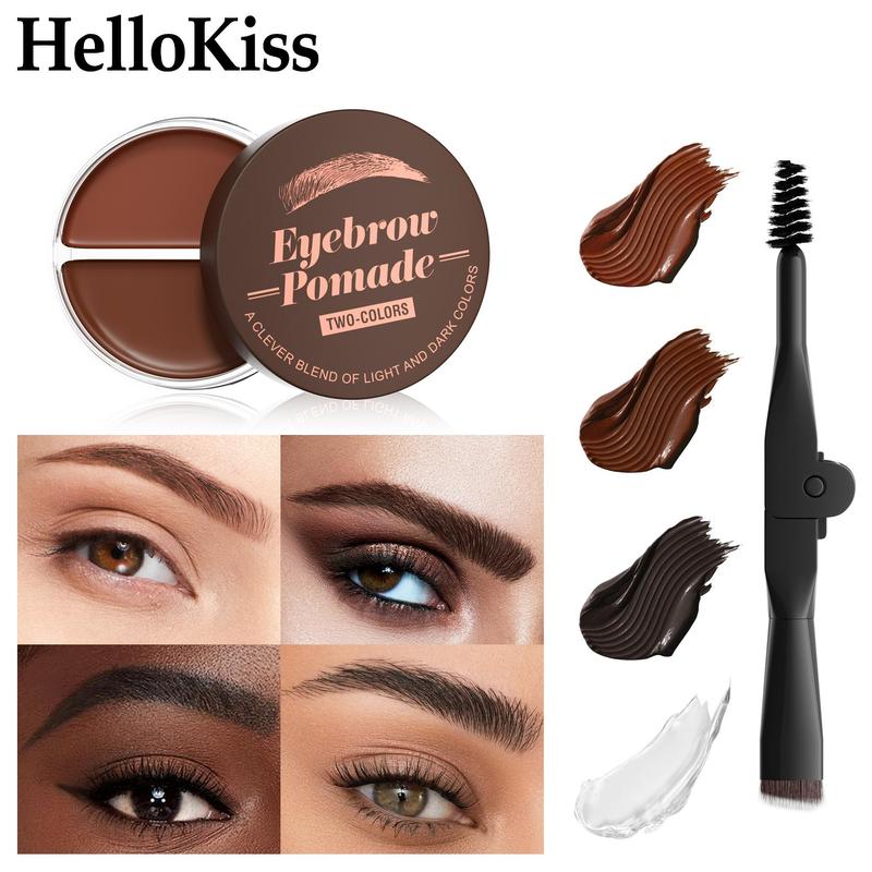 Long Lasting Eyebrow Pomade with Brush, Eyebrow Cream Gel, Tinted Eyebrows Enhancers, Eye Brow Makeup Tool for Daily Use, Christmas Gift