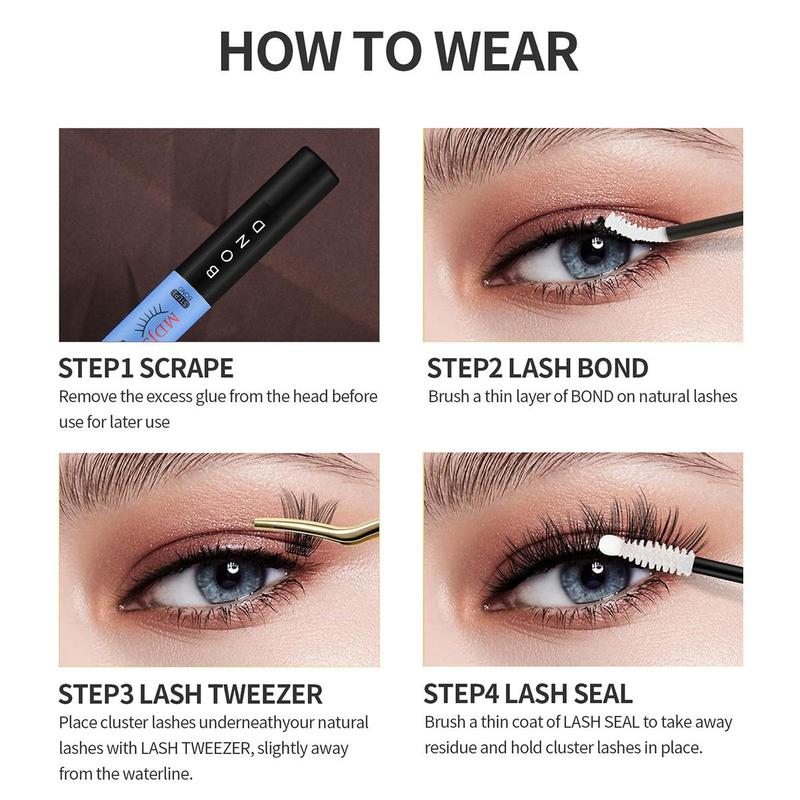 Long-lasting Eyelash Extension Glue, Waterproof & Quick Drying Eyelash Seal & Bond Stick, Professional Eye Makeup Tool for Home Salon, Christmas Gift