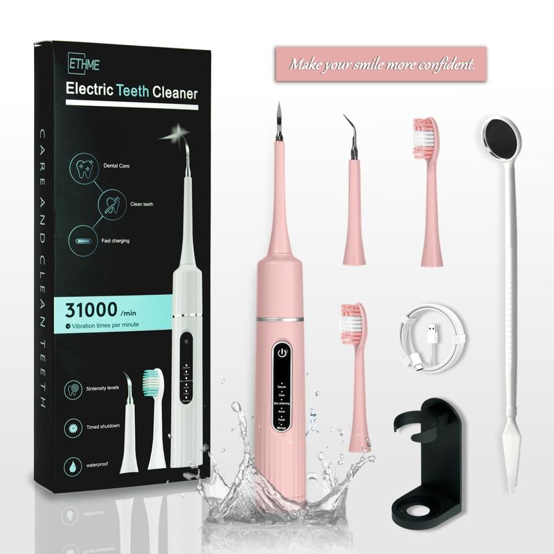 ETHME Christmas Gift Set Portable Water Flosser Pink Multifunctional Dental Cleaner with 3 Modes and 4 Nozzles for Oral Health and Family Use