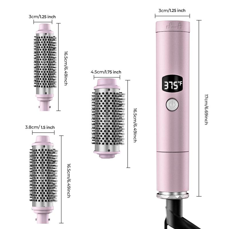 3 in 1 Thermal Round Brush, 1 Count Thermal Brush with Detachable Heads for Curls, Easy To Use, Personal Care Appliances, Christmas Gift, Stocking Fillers, Winter & New Year Gift