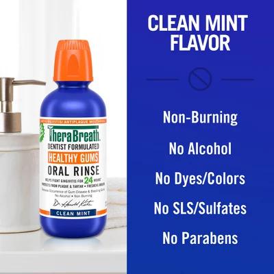 TheraBreath Healthy Mouthwash Rinse Mint - 16 fl oz