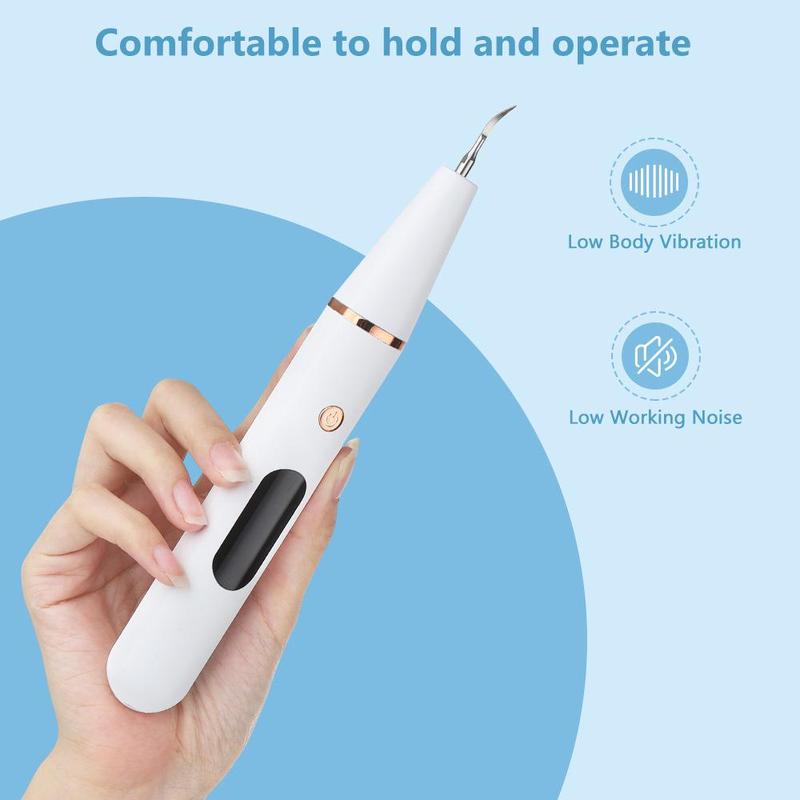 Portable Electric Teeth Cleaner, 1 Box Rechargeable Teeth Polisher with LED Light & Dental Tools & Replacement Head, Dental Scaler, Oral Irrigator Oral Care Product for Travel & Home Use