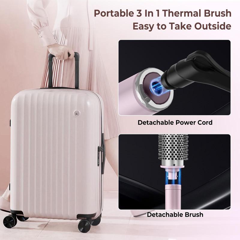 3 in 1 Thermal Round Brush, 1 Count Thermal Brush with Detachable Heads for Curls, Easy To Use, Personal Care Appliances, Christmas Gift, Stocking Fillers, Winter & New Year Gift