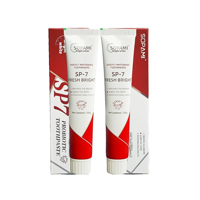 SP-7 PROBIOTIC WHITENINGToothpaste rich in many probioticsEffective Tooth Cleaning and OralHealth Management,Effect is betterthan SP-4 and SP-6 Cleansing