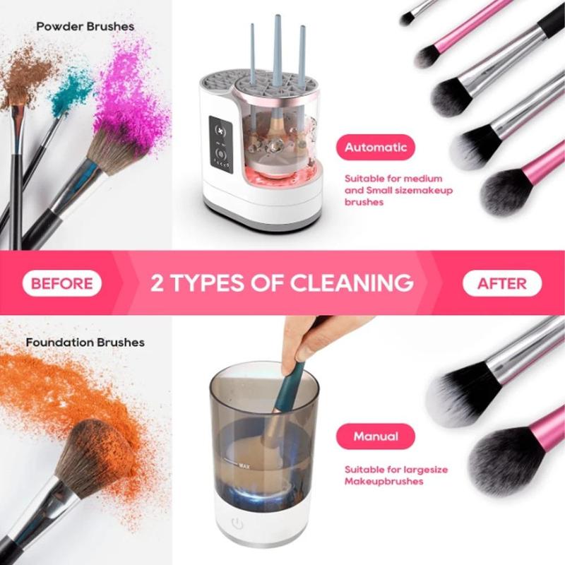 Electric Makeup Brush Cleaner, Rechargeable Makeup Brushes Cleaning Tool, Automatic Makeup Brush Cleaning Stand Tool