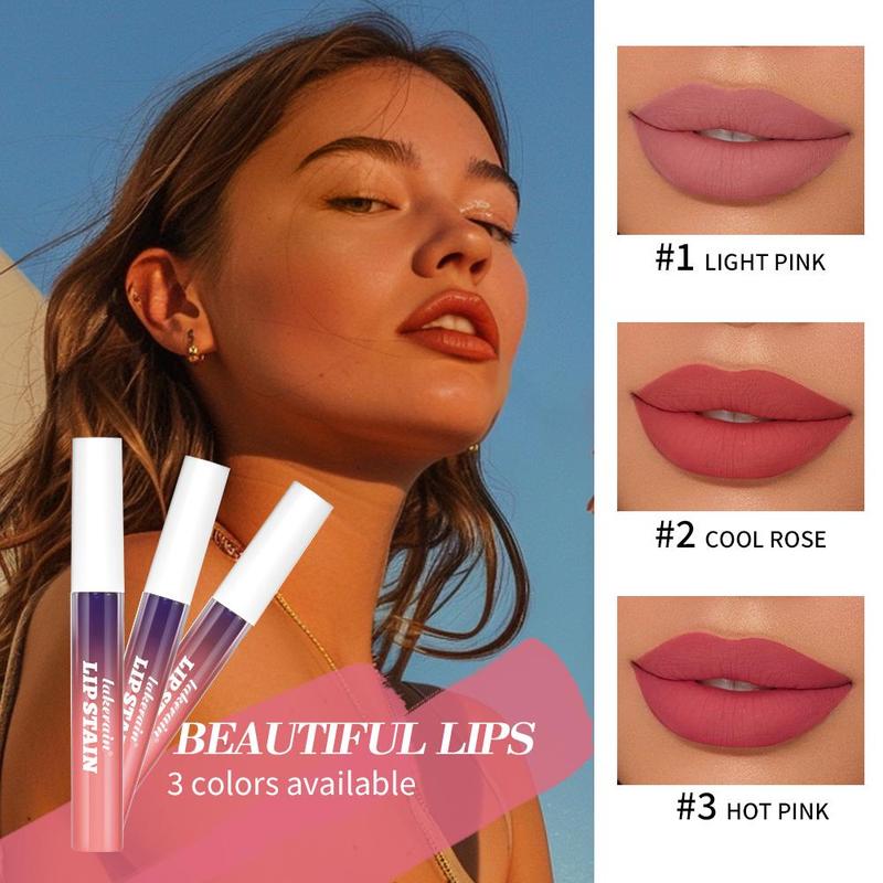 Long-lasting Lip Stain Kit, 3 Counts set Peel Off Lip Tint, Waterproof Lip Stain, Natural Lip Stain Kit, Makeup Accessories for Women, Skincare Products, Sexy Red Lip Gloss