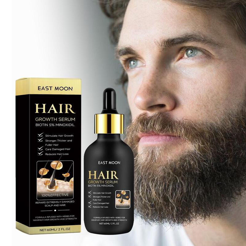 Men's Hair Care Serum, Nourishing & Moisturizing Strengthening Serum for Beard & Hair, Professional Hair Care Product for Men Daily Use, Gifts for Men, Christmas Gift