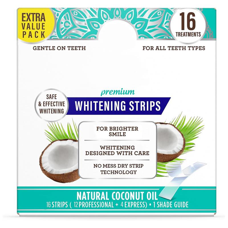 Teeth Whitening Strips - 14 Pack, Professional, Enamel-Friendly Strips for Sensitive Teeth - Non-Slip, Dry Strip Technology