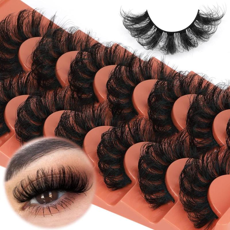 Music Festival Makeup Fluffy False Eyelashes, 7 Pairs Wispy Natural Look Faux Cluster Lashes, Curling Strip Eyelash Extension for Women, Russian Lash Artist Lashes, Trending Products, Makeup Products, Christmas Gift