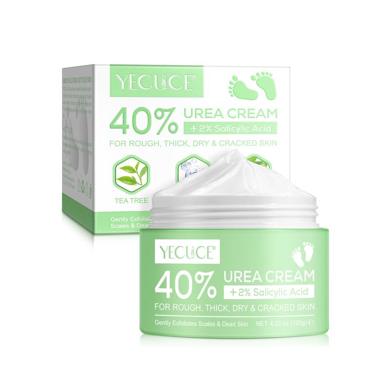 YECUCE Urea Cream 40% plus Salicylic Acid 2%, Foot Cream for Dry Cracked Heels Feet Knees Elbows Hands 120g