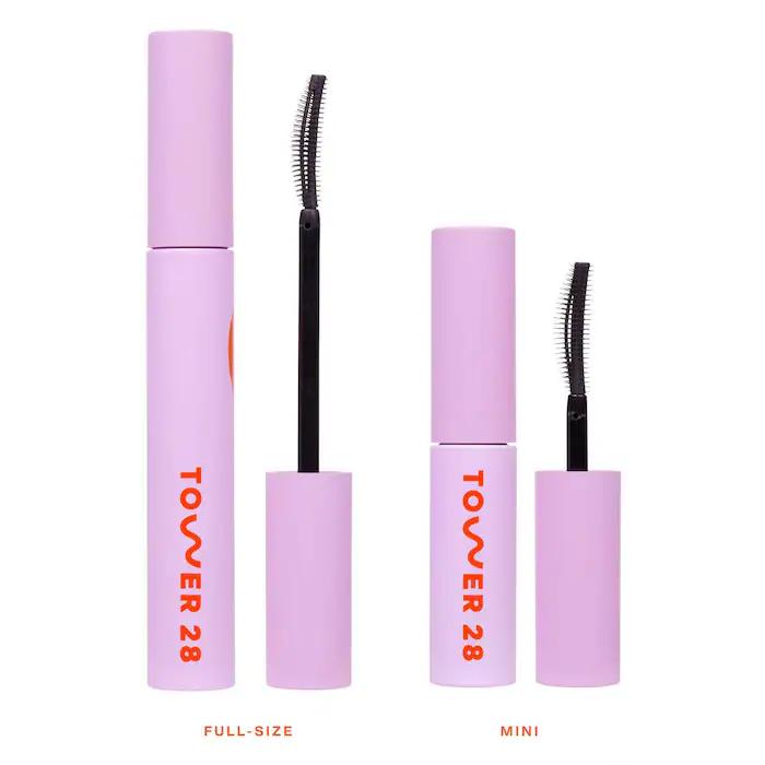 MakeWaves Mini Mascara - Volumizing, Lengthening, and Nourishing Formula - Vegan and Cruelty-Free - Triple-Wave Wand - Castor Oil, Makeup