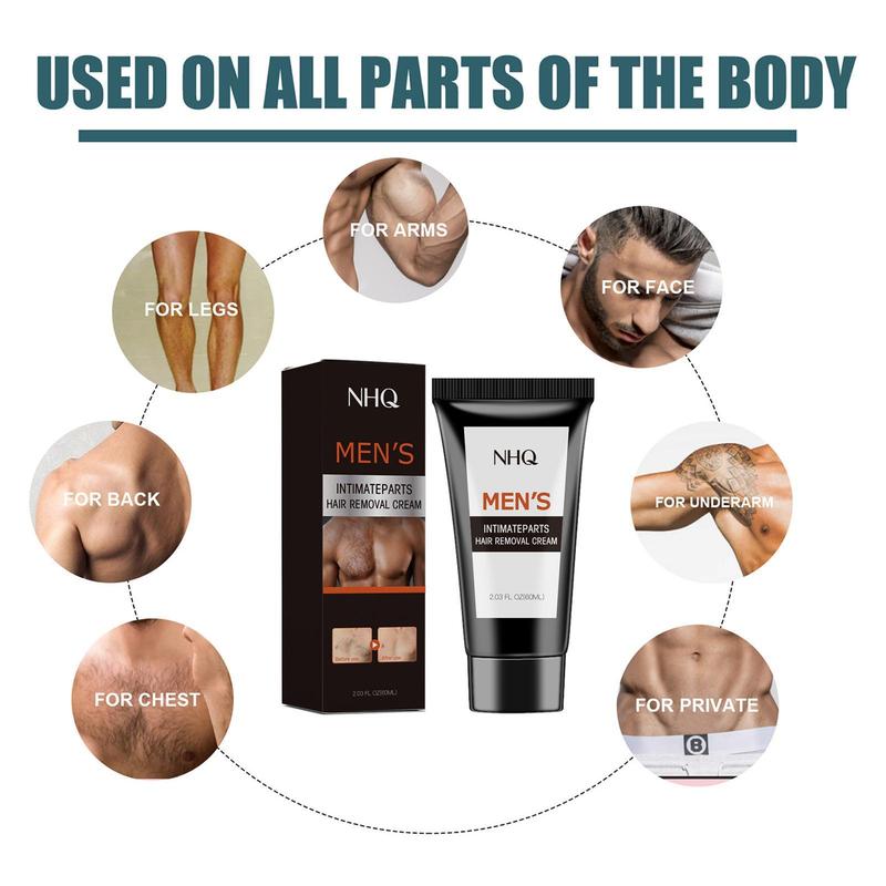 Intimate Private Hair Removal Cream For Men, For Unwanted Male Hair in Private Area, Effective & Painless Depilatory Cream, Suitable For All Skin Types