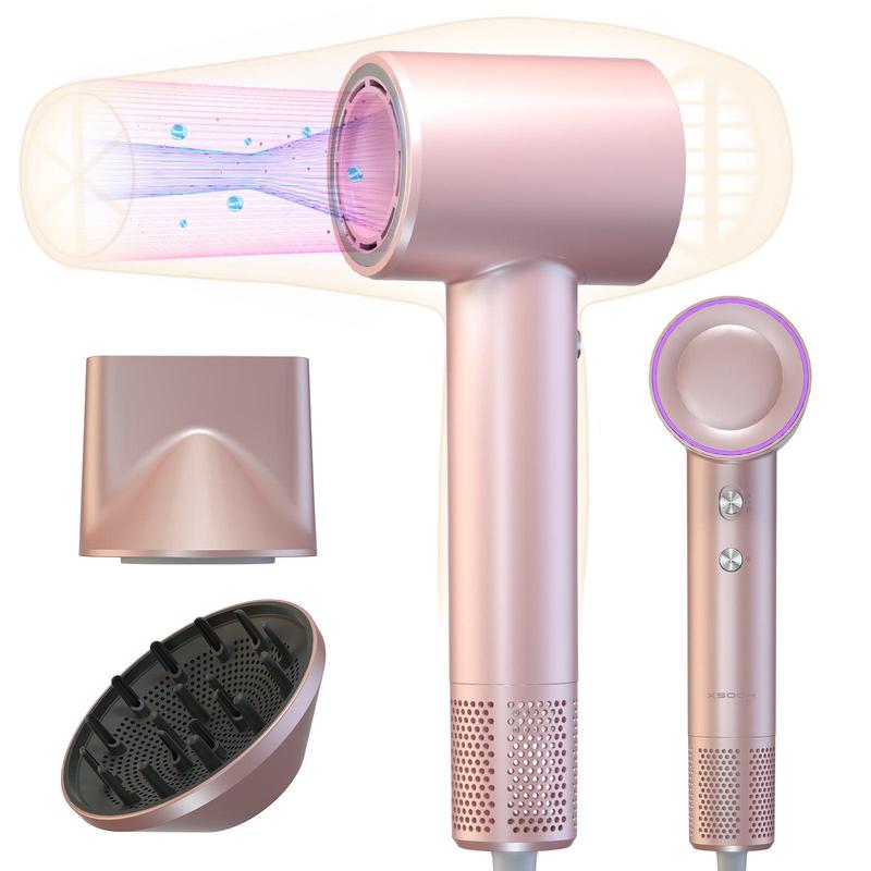 [FREE Diffuser] XSOOH High-speed Hair Dryer, Used for Fast Drying, Low Noise Thermo-Control Negative Ionic Blow Dryer with Diffuser and Nozzle, Professional Hair Styling Tools for Home, Travel and Salon Use, Christmas gift, Halloween