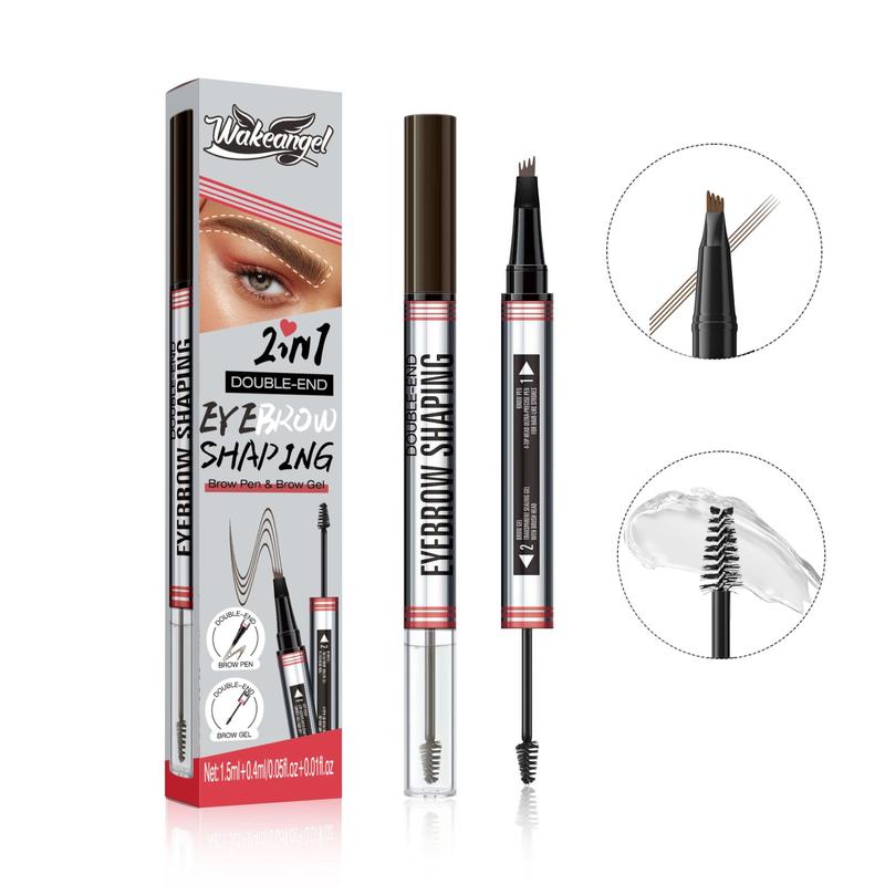 Double-ended Eyebrow Pencil, 1 Count Long Lasting Eyebrow Dyeing Pen, Double-ended Eyebrow Gel, Makeup Tool for Women and Girls