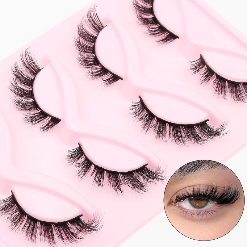 Music Festival Makeup, Fluffy False Eyelashes for Eyelashes Extensions, Cat-Eye Look Wispy Faux Lashes, Natural Look Cluster Eyelashes Extensions Kit, Trending Product, DIY Lash Extensions Kit, Eye Makeup Enhancement Lashes, Christmas Gift