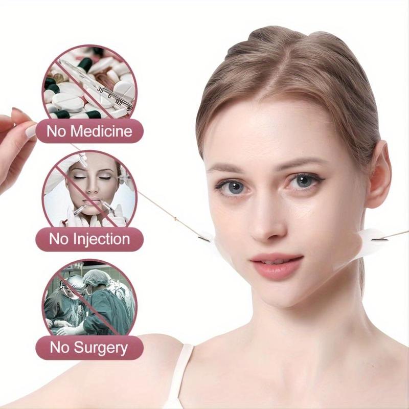 Instant V-shape Face Lift Tapes with 8 Fixed Rope, 60pcs Double Chin Lifting Patches for Smoother, Younger-looking Skin, Skincare Tools for Women