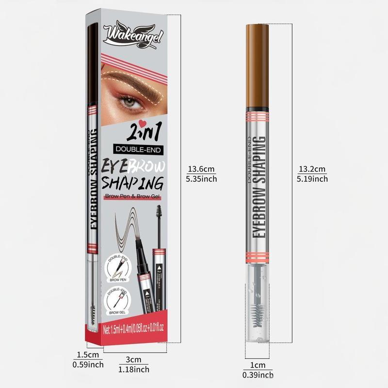 Double-ended Eyebrow Pencil, 1 Count Long Lasting Eyebrow Dyeing Pen, Double-ended Eyebrow Gel, Makeup Tool for Women and Girls