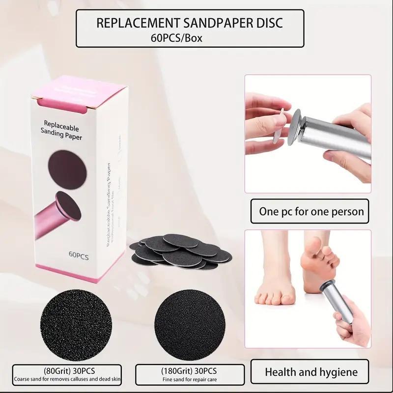 Electric Foot File, 1 Box Replaceable Sandpaper & 1 Count Foot File Machine, Foot Dead Skin Remover, Exfoliating Foot, Pedicure Tool for Home & Nail Salon