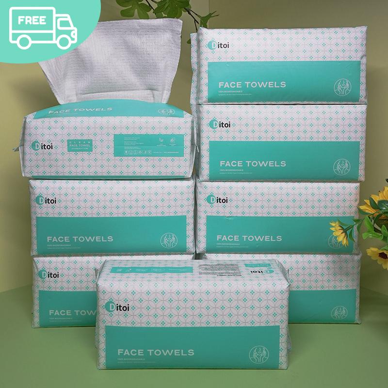 Disposable Face Towel Dry Wipes Facial Towel 8-bags Face Wipes Absorbent Reusable Soft Towels Comfort Skincare Cleansing