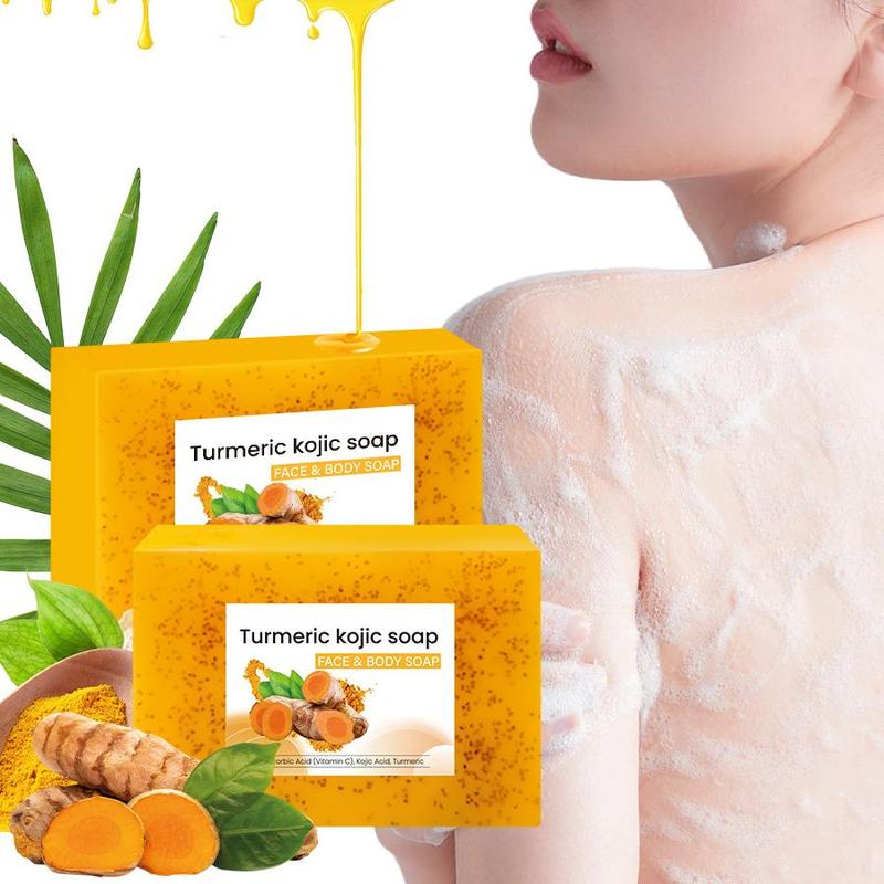 Turmeric Kojic Soap Bar, 15pcs set Natural Moisturizing Brightening Soap Bar Cleanser, Deep Cleansing Body Wash Soap for Face & Body, Skin Care Product for Men & Women, Stocking Fillers Gift, Kojic Acid Soap