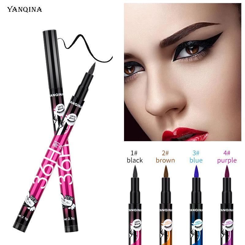 Waterproof Smudge-Proof 4 Color Eyeliner Pencil for Cat Eye Goth Halloween Makeup Colorful High-Pigment Eye & Lip Crayon Face Paint Pearl Gloss Finish Punk Gothic Look