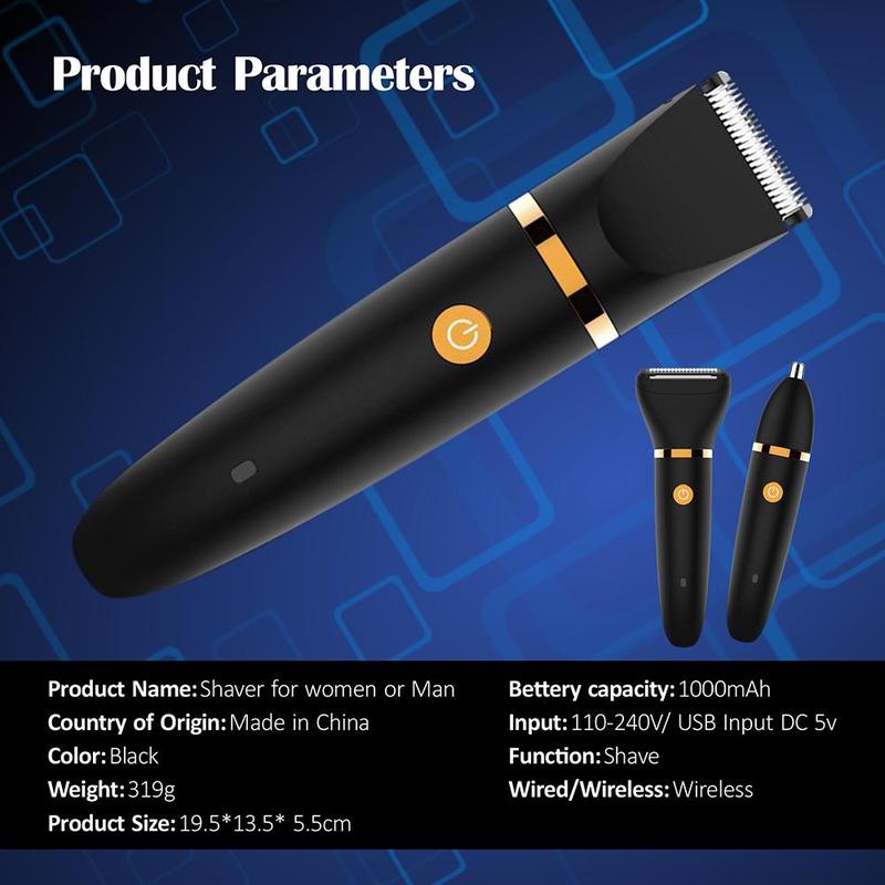 3 in 1 Electric Hair Trimmer, 1 Set Rechargeable Hair Clipper with Limited Comb & Cleaning Brush & Charging Cable, Professional Trimmer Set for Men, Christmas Gift