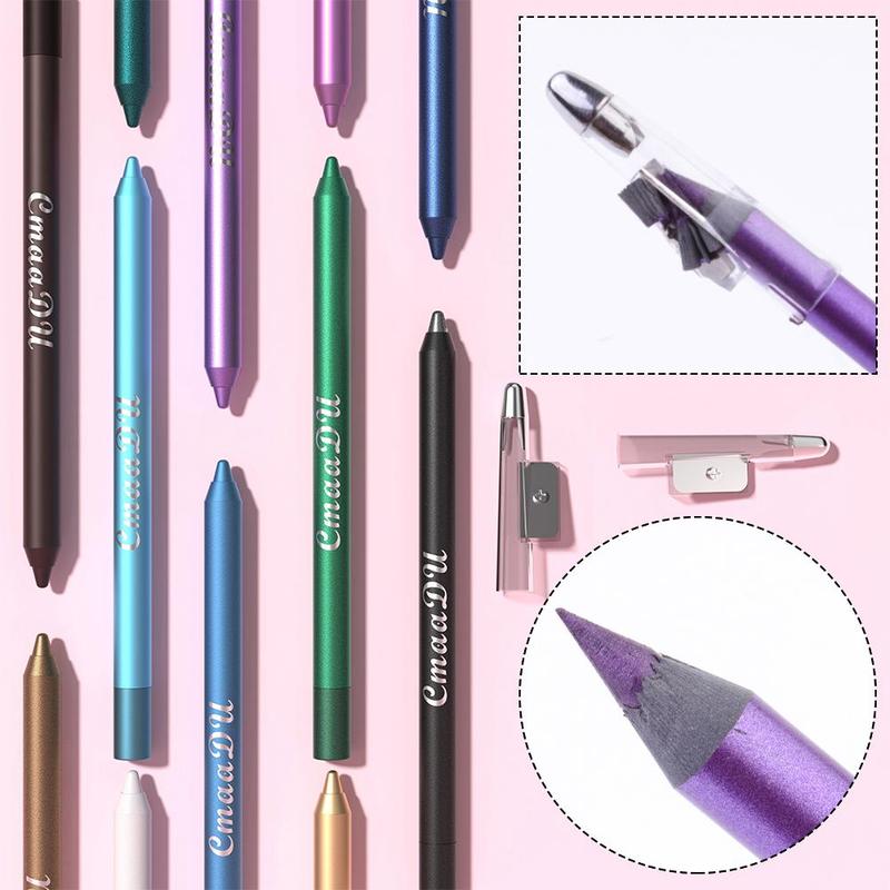 12 Color Eyeliner Pen (12pcs set), Long Lasting Eyeliner Pencil & Eyeshadow, Multifunctional Eye Makeup Tool for Women & Girls