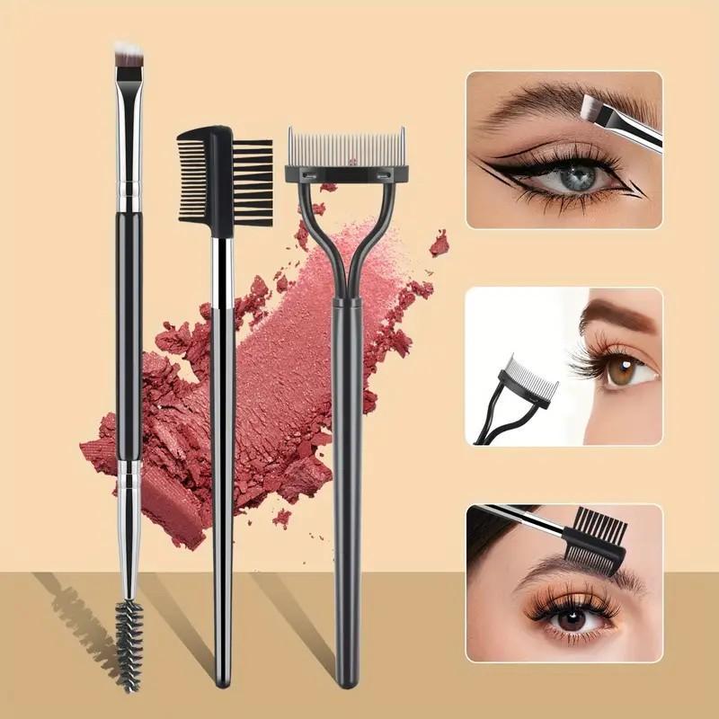 Eyelash Curler Set, 5 Counts set Eyelash Curler & Eyebrow Brush & Tweezers & Eyelash Comb, Professional Makeup Tools for Women