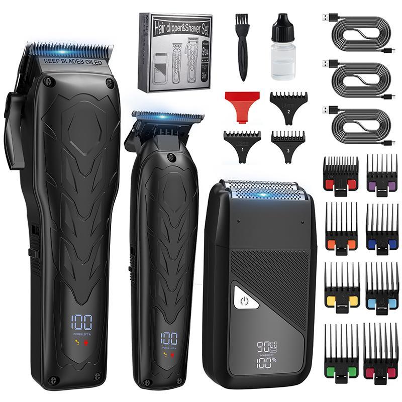 Professional Electric Hair Clipper Kit, 1 Box Rechargeable Hair Trimmer & Accessories, Hair Shaver for Men, Great for Barbershop Salon Home Use, Birthday Gifts