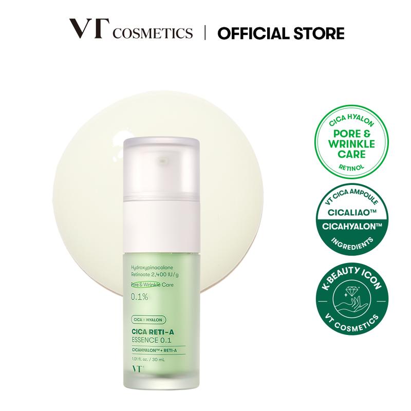 [Official VT Cosmetics] VT CICA RETI-A ESSENCE 0.1, lightweighted essence for poor and wrinkle care, formulated cicahylon and  shrinks pores