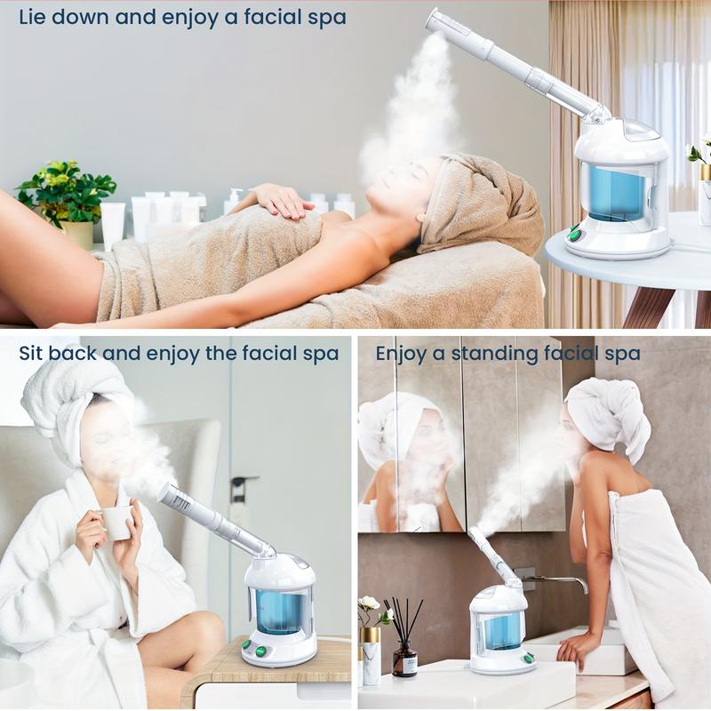 Fulog Nano Ionic Facial Steamer - 360° Rotatable Arm, Steel Skin Kits, Portable, Deep Cleaning, Home Facial Spa, Personal Care for Salon or Home Use