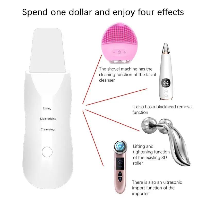 Electric Facial Skin Scrubber, Comfort Facial Deep Cleansing Tool, Skin Spatula, Facial Silicone Pore Cleaner, Rechargeable Electric Face Cleanser, USB Chargeable Ultrasonic Facial Pore Cleaner, Beauty Gifts, Skincare Tools