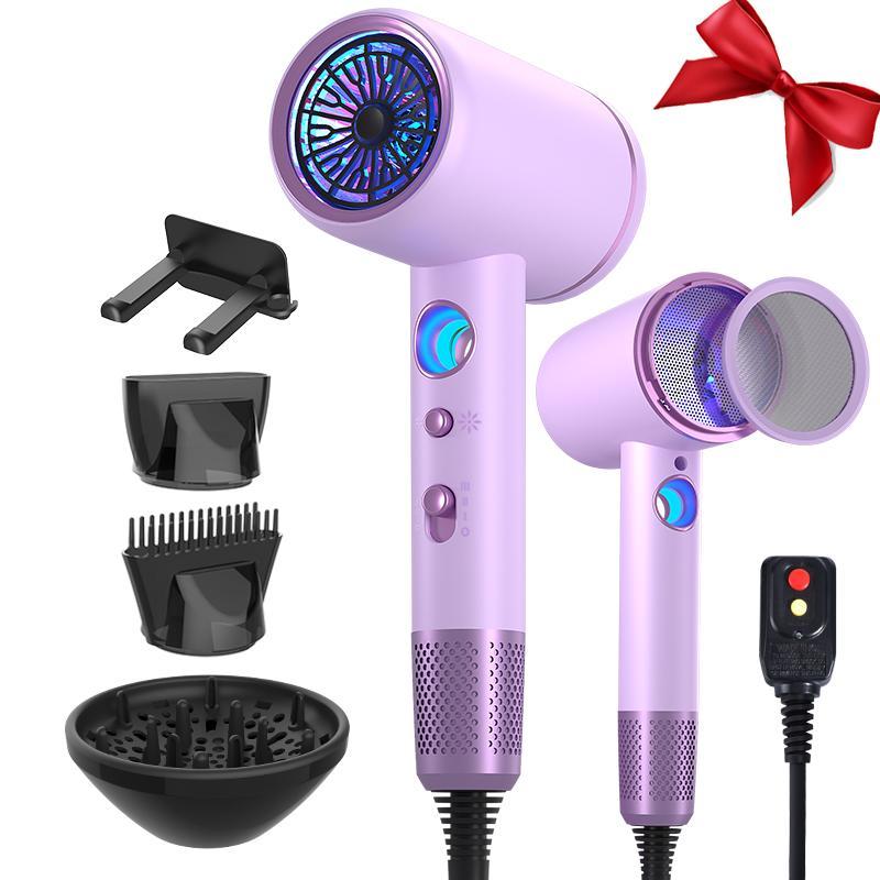 Professional Hair Dryer, 1 Set Negative Ionic Hair Dryer & Accessories, Intelligent Constant Temperature Hair Care for Salon, Home, Travel, Gift, Blow Dryer. Winter Hair Styling Tools, Christmas Gift, Stocking Fillers, New Year Gift