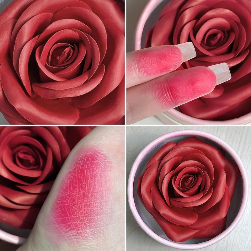 Flower Shaped Matte Blush, 1 Count Waterproof Blush Cream, Natural Look Lightweight Blush for Daily Makeup, Facial Makeup Product for Women & Girls, Christmas Gift