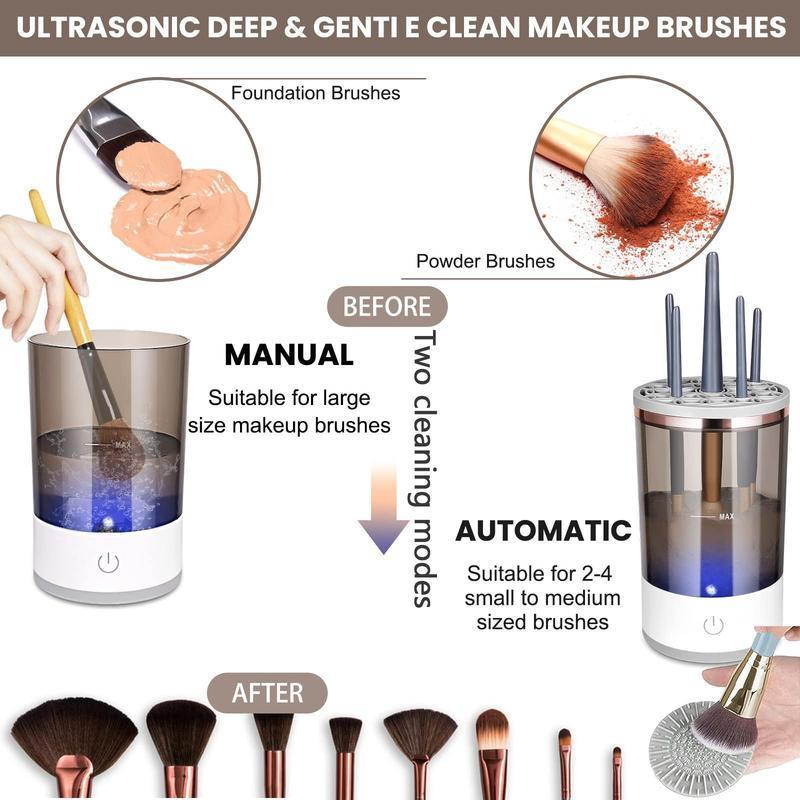 Electric Makeup Brush Cleaning Machine, Makeup Brush Cleaning Drying Rack, Makeup Brush Cleaning Tool, Professional Makeup Tools for Women