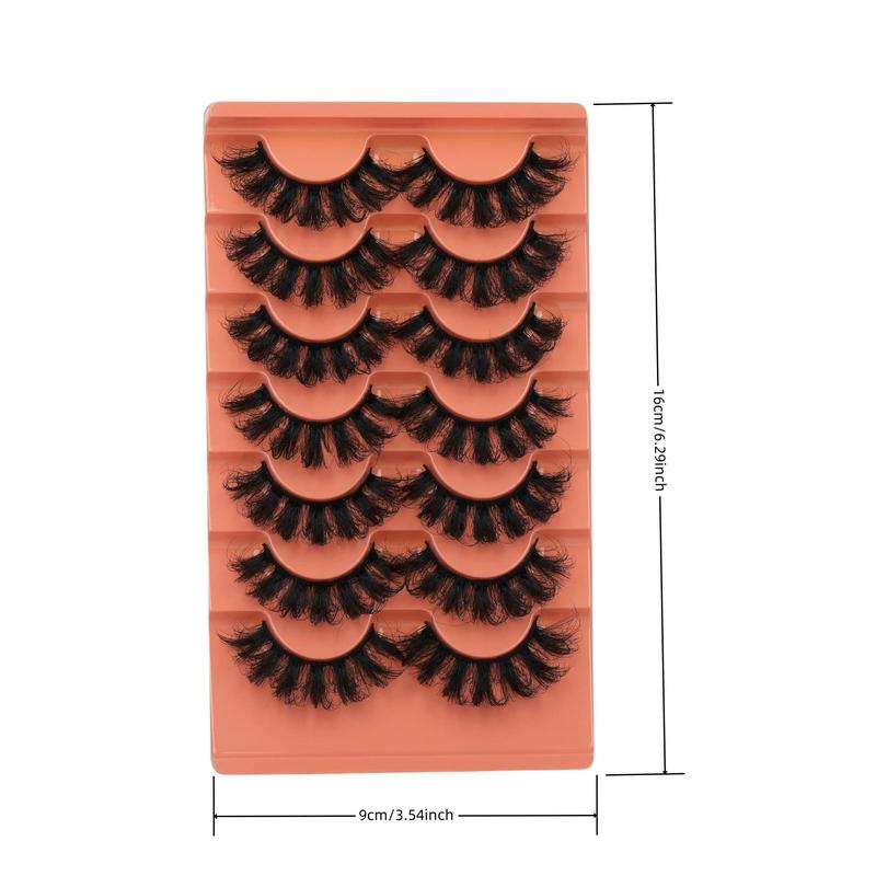 Music Festival Makeup Fluffy False Eyelashes, 7 Pairs Wispy Natural Look Faux Cluster Lashes, Curling Strip Eyelash Extension for Women, Russian Lash Artist Lashes, Trending Products, Makeup Products, Christmas Gift