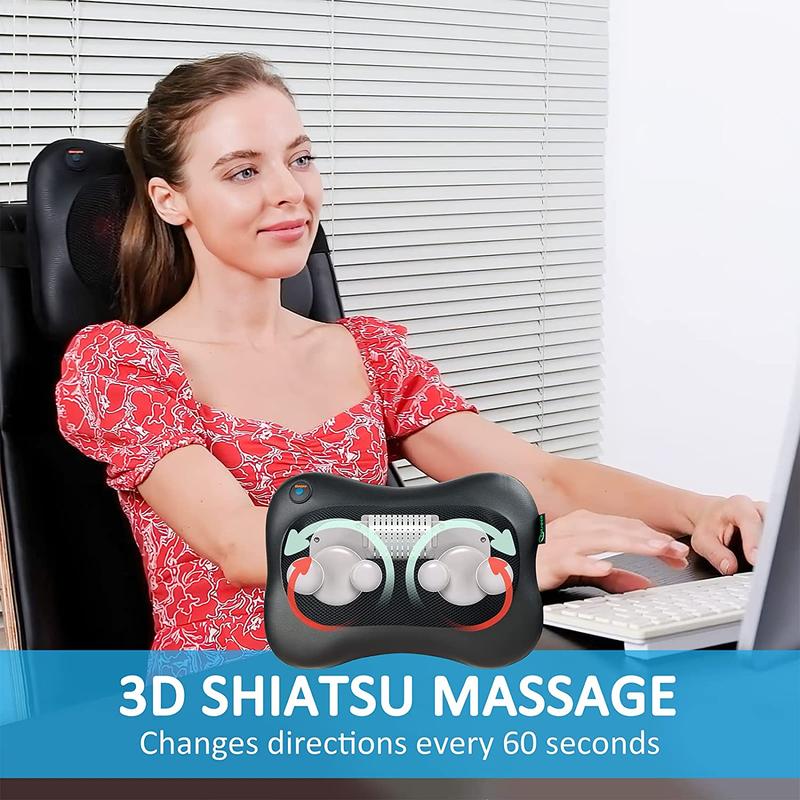 Cotsoco Shiatsu Neck and Shoulder Massager with Heat, Deep Tissue Kneading Electric Neck Massage Pillow, Christmas Gift for Mom